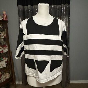 adidas Women's Black and White Graphic Tee